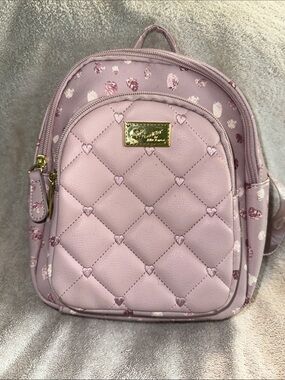 Betsy Johnson Quilted Heart Mini Backpack